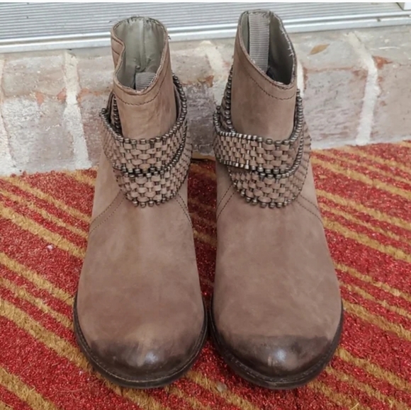 Matisse Plate Suede Harness Brown Moto Boots - Picture 3 of 4